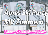 ears 'n' eyes Veranstaltungstechnik von MAIN marketing | Aprs Ski Party Musikverein Zimmern / Banner & Kontrollarmbänder